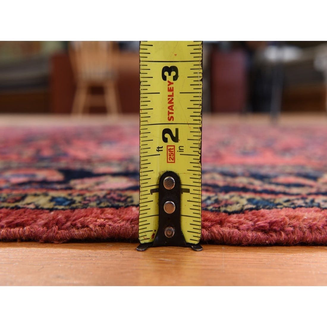 Crimson Red Antique Persian Lilihan Clean Hand Knotted Pure Wool Rug - 9