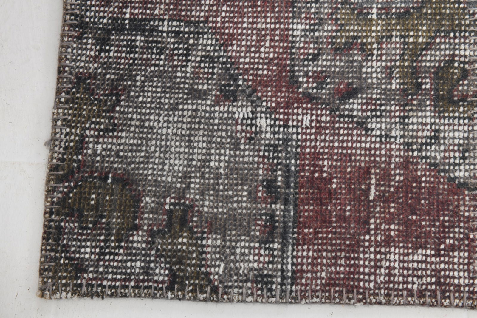 5'4'' x 7'9'' Handmade Vintage Wool Patchwork Rug - 313 - 12