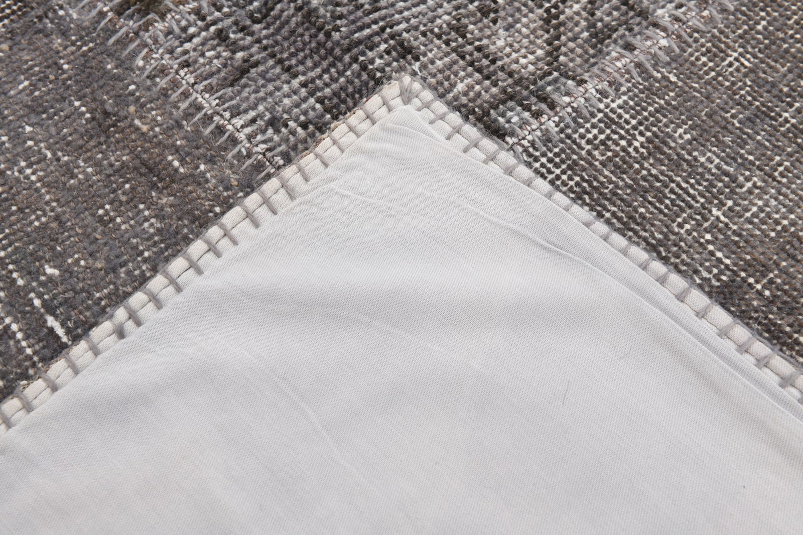 5'4'' x 7'9'' Handmade Vintage Wool Patchwork Rug - 313 - 13