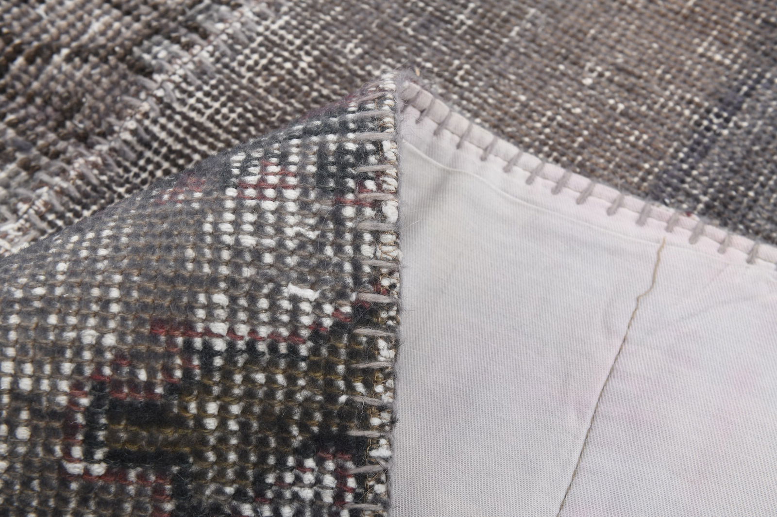 5'4'' x 7'9'' Handmade Vintage Wool Patchwork Rug - 313 - 14