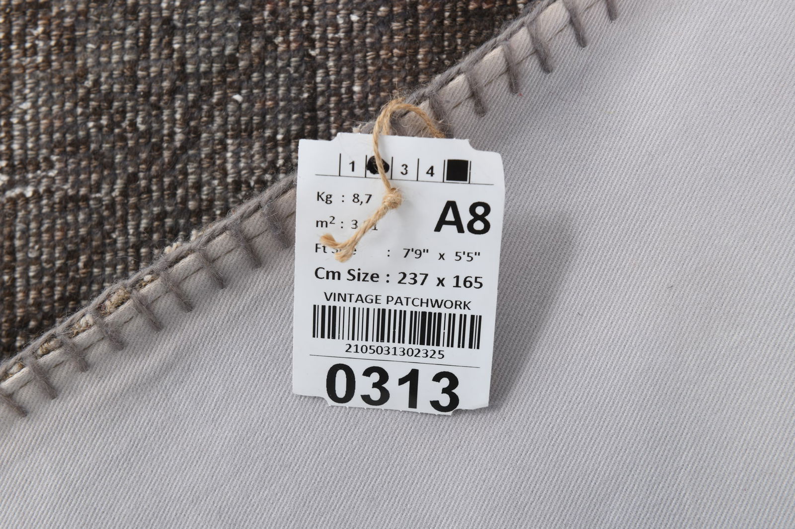 5'4'' x 7'9'' Handmade Vintage Wool Patchwork Rug - 313 - 19