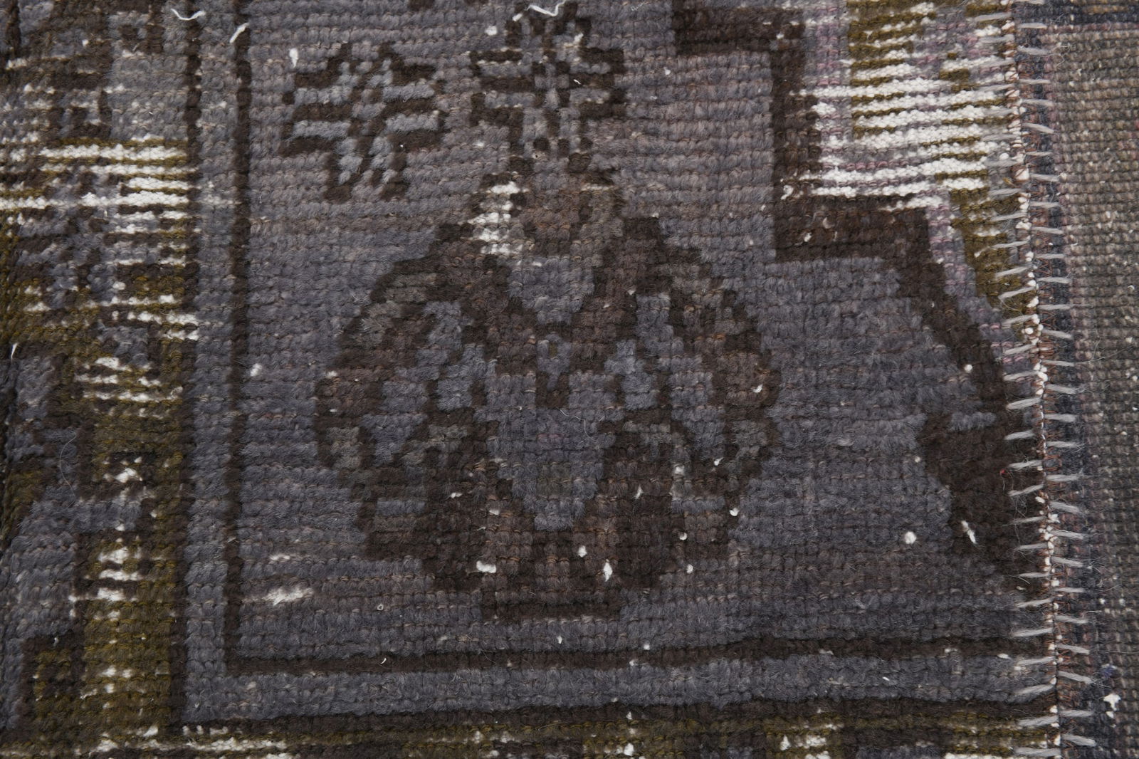 5'4'' x 7'9'' Handmade Vintage Wool Patchwork Rug - 313 - 8