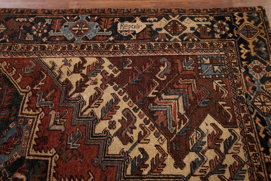 Pre-1900 Antique Heris Serapi Persian Area Rug 7x10 - 14