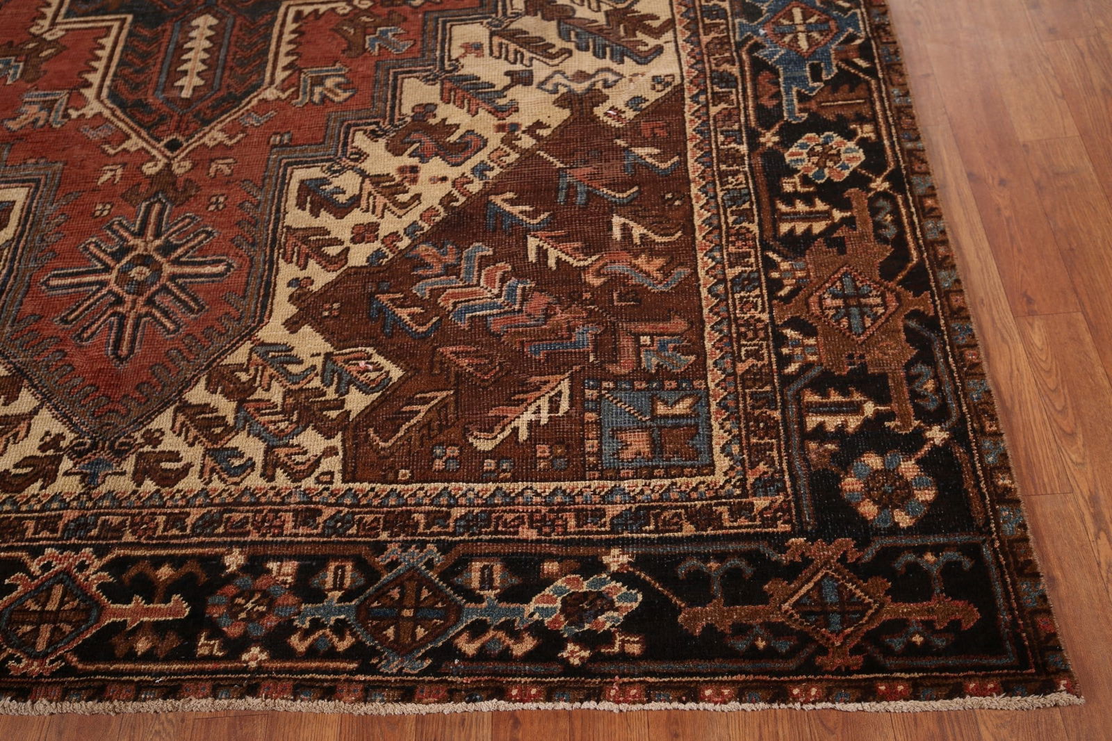 Pre-1900 Antique Heris Serapi Persian Area Rug 7x10 - 5