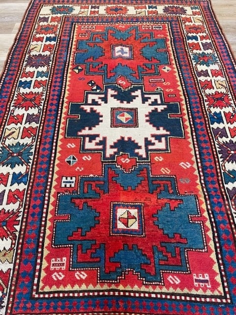 Antique Kazak Lesghi Caucasin Rug-2517 - 2