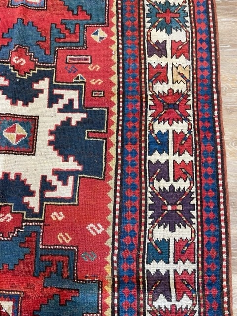 Antique Kazak Lesghi Caucasin Rug-2517 - 5