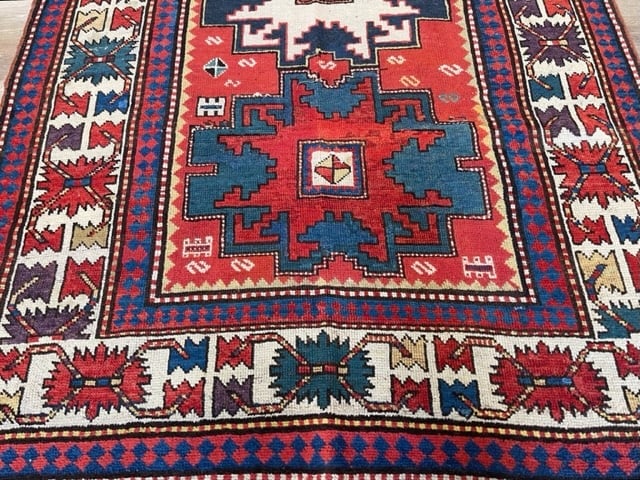 Antique Kazak Lesghi Caucasin Rug-2517 - 7
