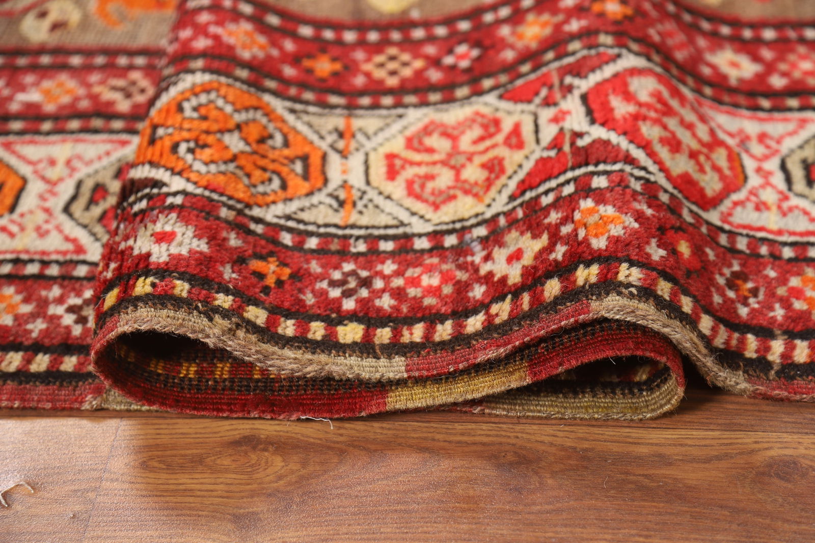 Pre-1900 Antique Vegetable Dye Kazak Oriental Runner Rug 4x10 - 16