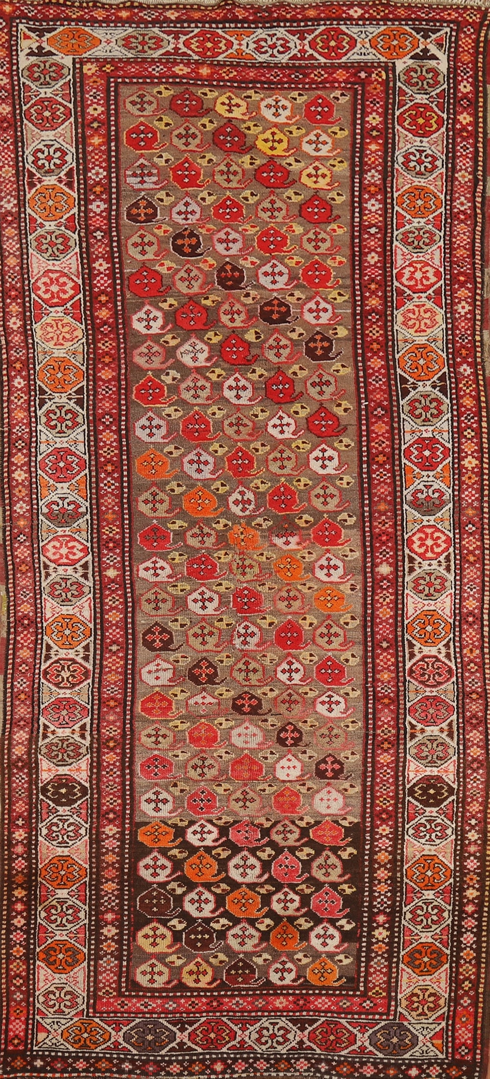 Pre-1900 Antique Vegetable Dye Kazak Oriental Runner Rug 4x10: Title: Pre-1900 Antique Vegetable Dye Kazak Oriental Runner Rug 4x10 Description:A Beautiful Genuine Russia Kazak rug is Hand Knotted by skillful weavers in Russia with