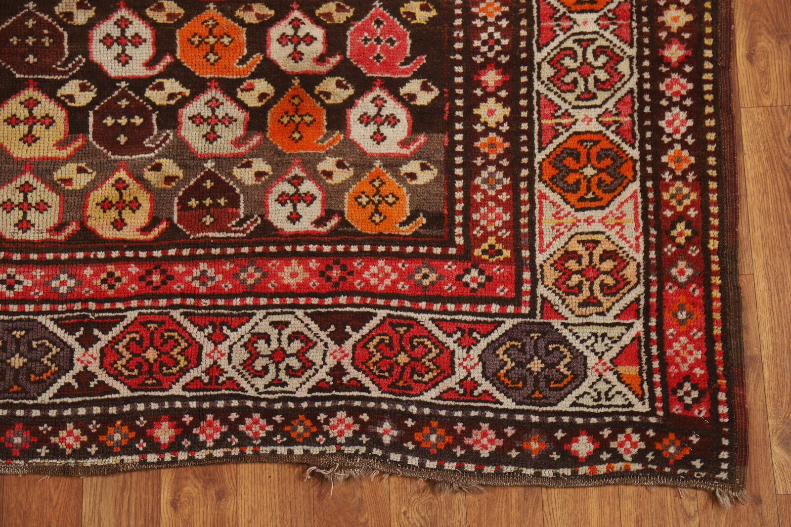 Pre-1900 Antique Vegetable Dye Kazak Oriental Runner Rug 4x10 - 5