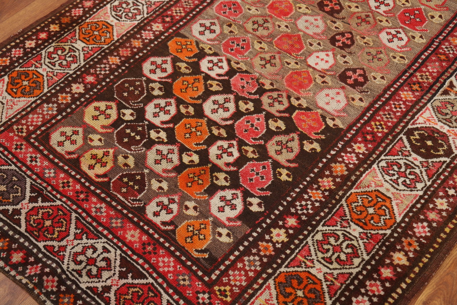 Pre-1900 Antique Vegetable Dye Kazak Oriental Runner Rug 4x10 - 7