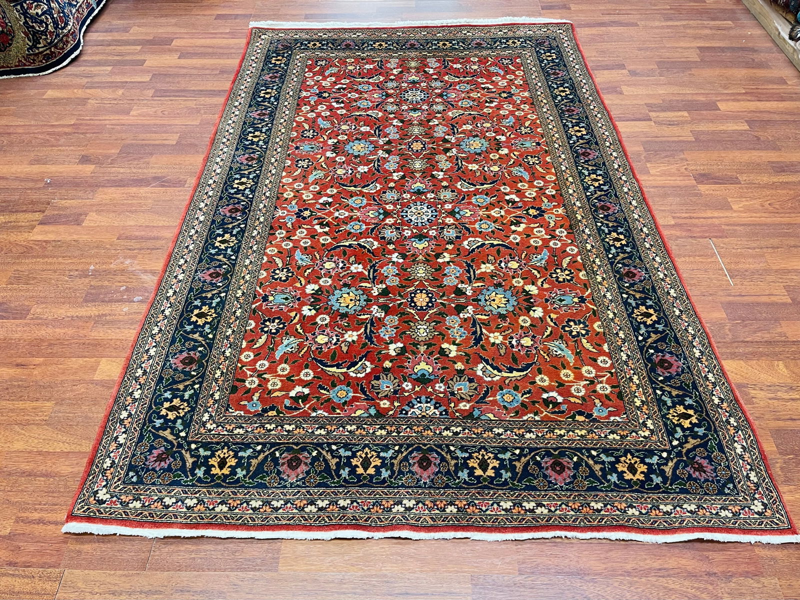 Vintage Persian Rug-5257/FD: Title:Vintage Persian Rug-5257/FD Description:Beautiful Vintage Persian Tabriz design rug, from northwest persia, size 4 ft. 10 inches by 7 ft. 6 inches, circa 1980, excellent condition with a good pi