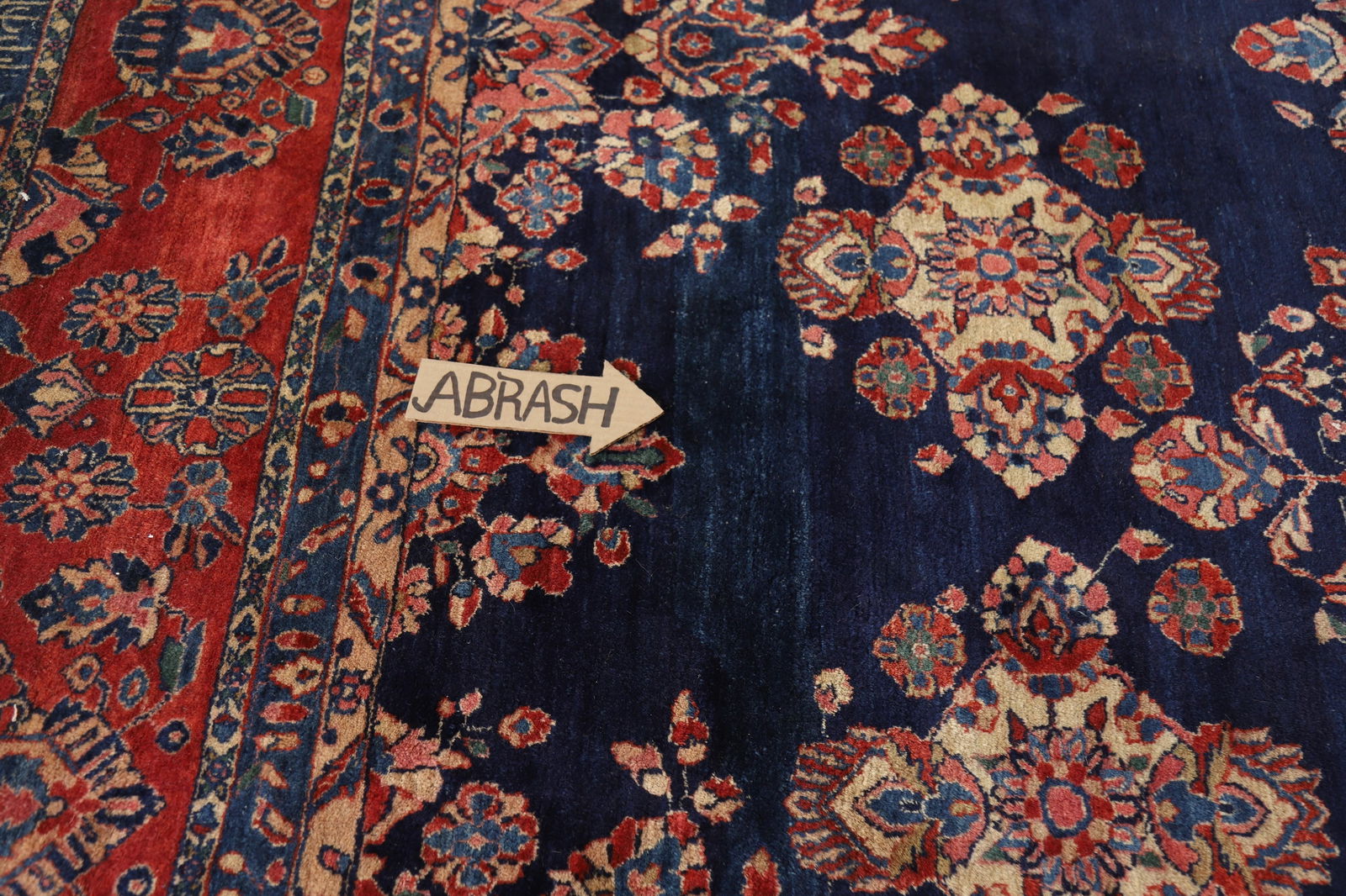 Antique Vegetable Dye Sarouk Mohajeran Persian Large Rug 11x19 - 13