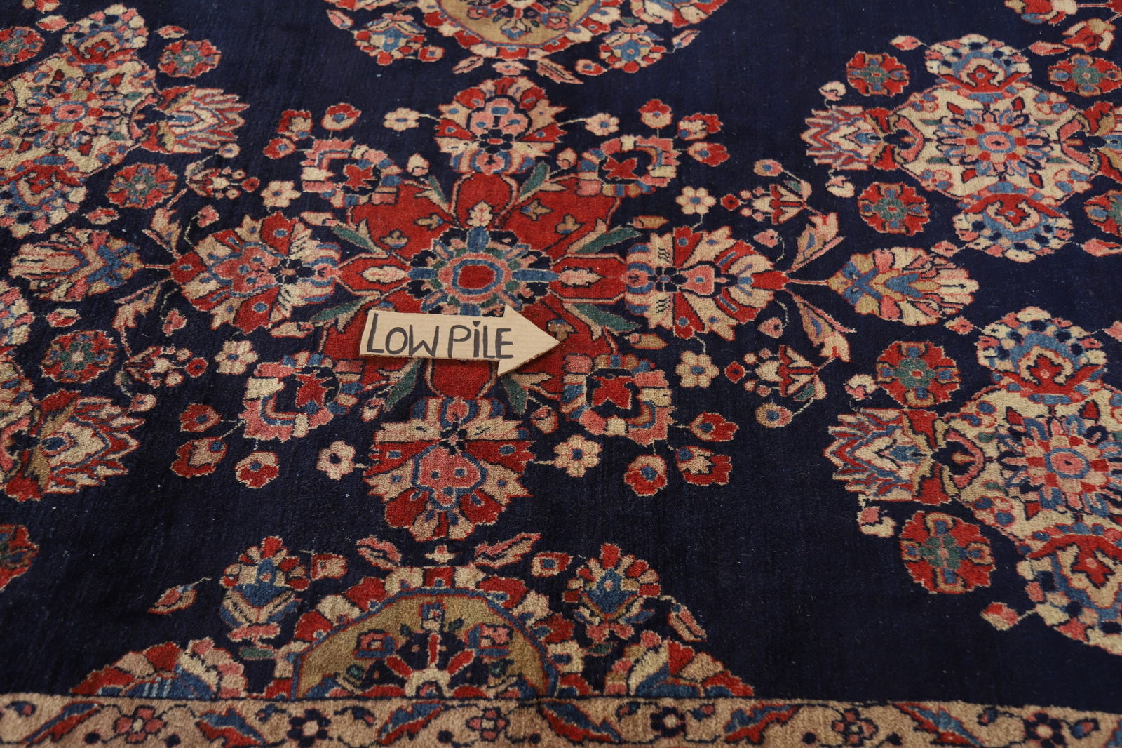 Antique Vegetable Dye Sarouk Mohajeran Persian Large Rug 11x19 - 15