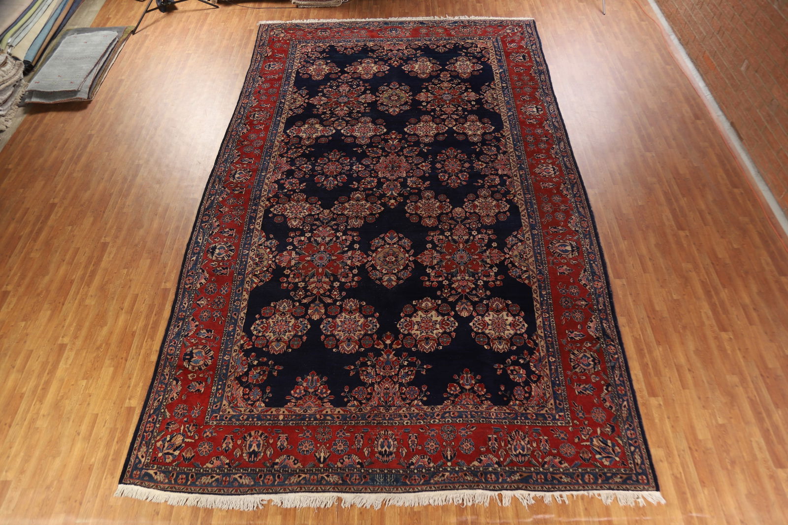 Antique Vegetable Dye Sarouk Mohajeran Persian Large Rug 11x19 - 18