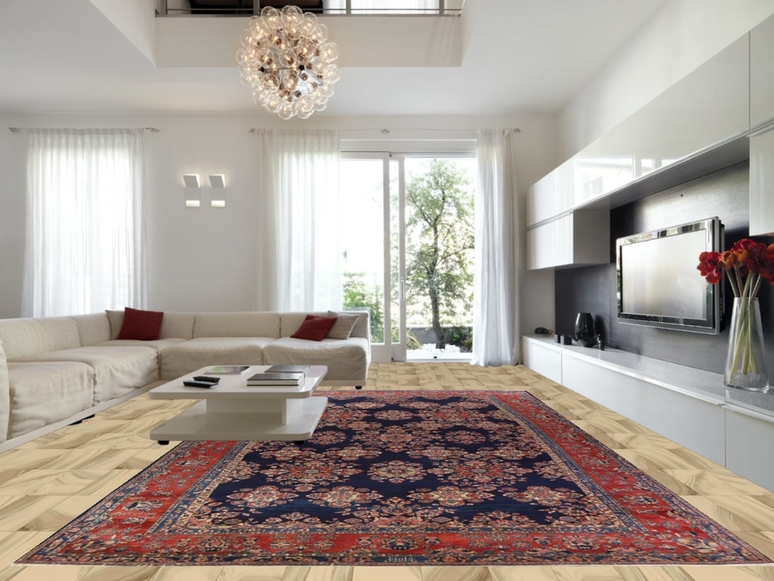 Antique Vegetable Dye Sarouk Mohajeran Persian Large Rug 11x19 - 2