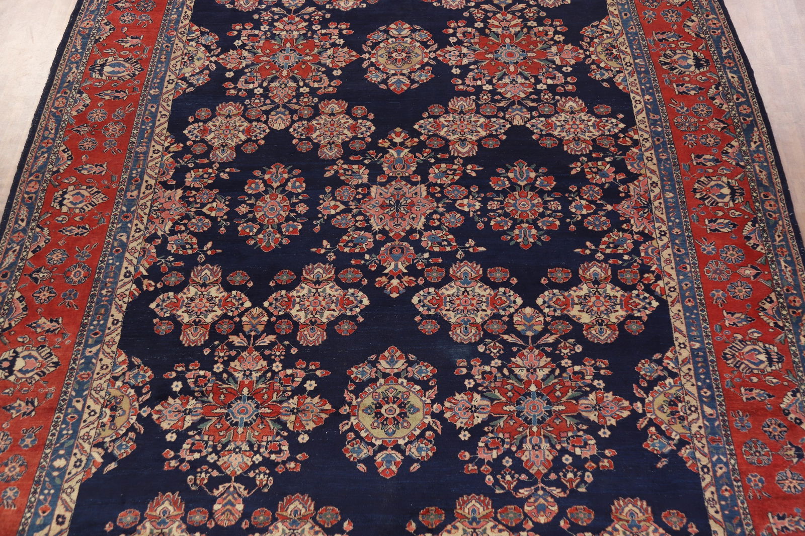 Antique Vegetable Dye Sarouk Mohajeran Persian Large Rug 11x19 - 4