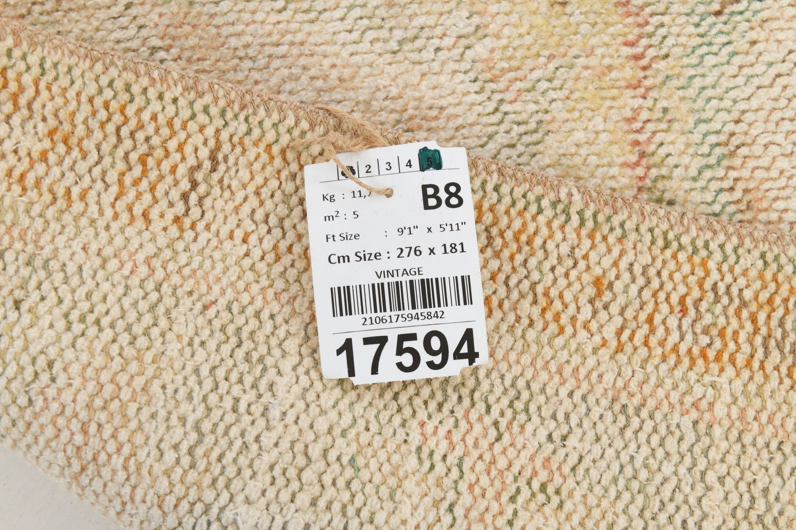 5'11'' x 9'0'' Vintage Wool Runner Rug - 17594 - 19