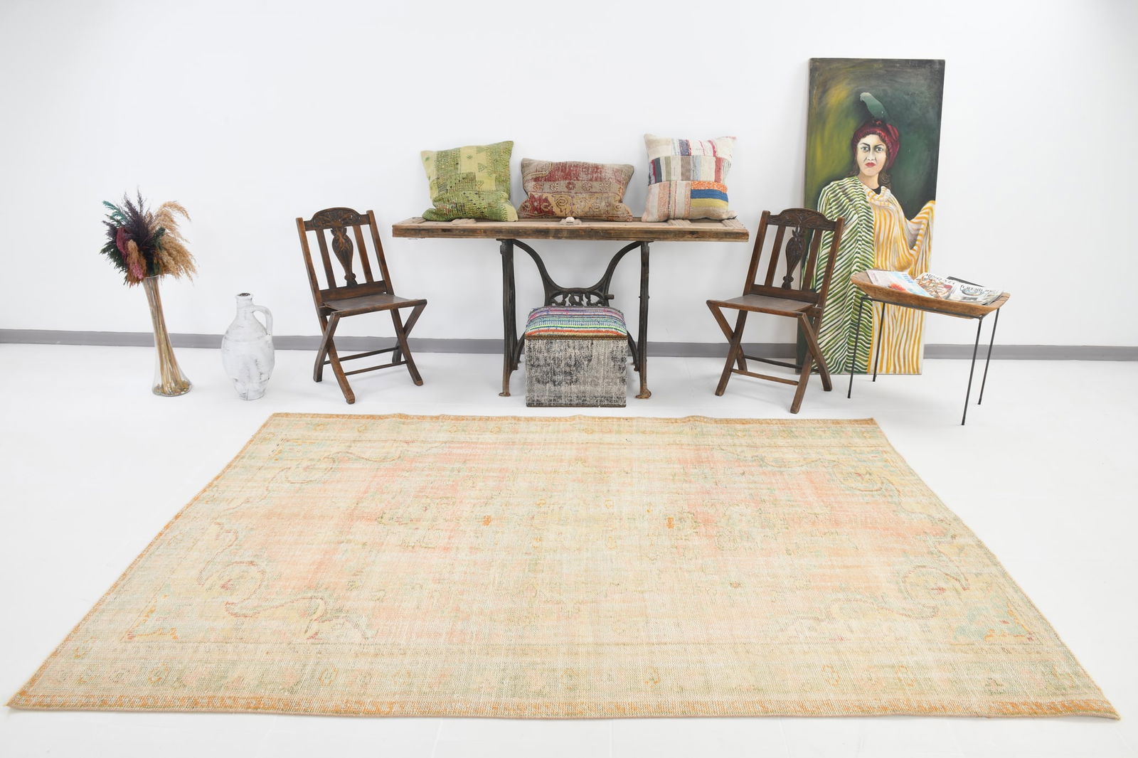 5'11'' x 9'0'' Vintage Wool Runner Rug - 17594 - 2