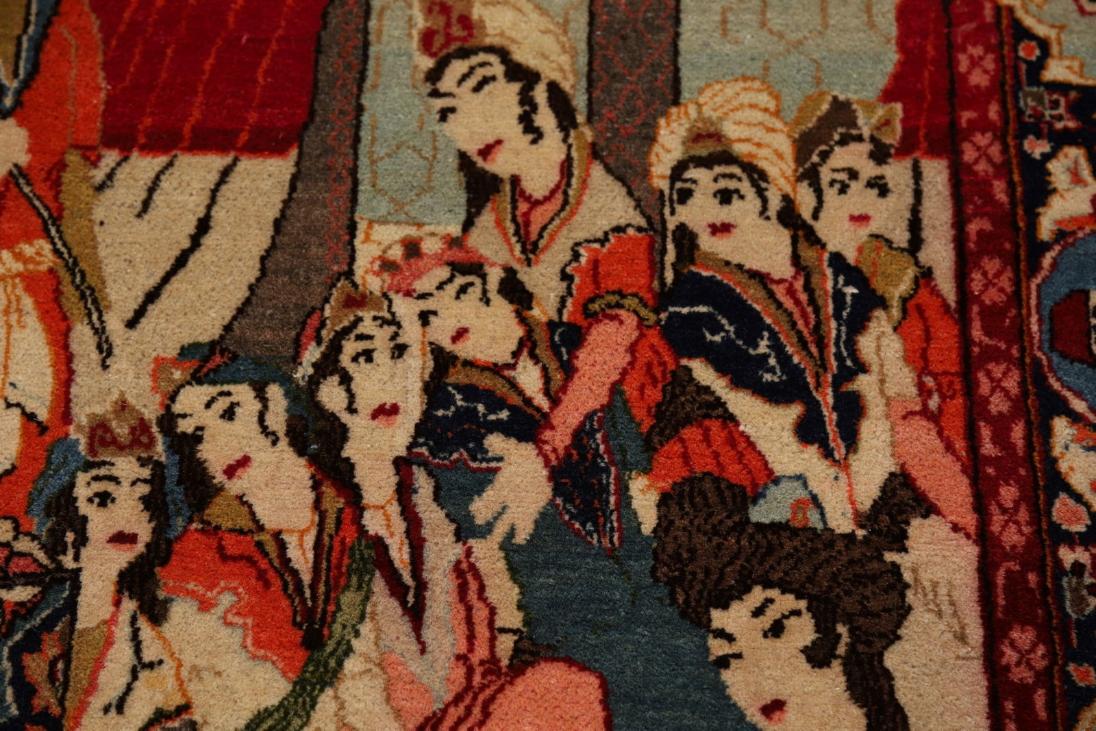 Pre-1900 Antique Wool Pictorial Kashan Persian Rug 4x7 - 10