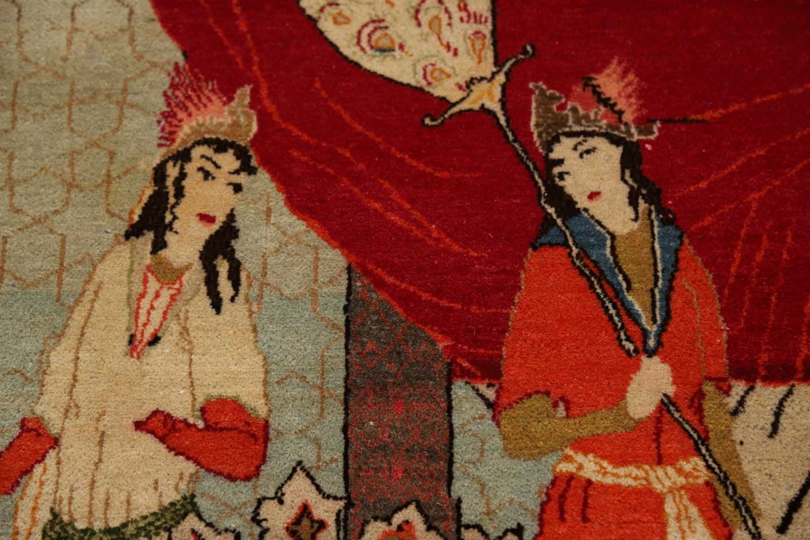 Pre-1900 Antique Wool Pictorial Kashan Persian Rug 4x7 - 11