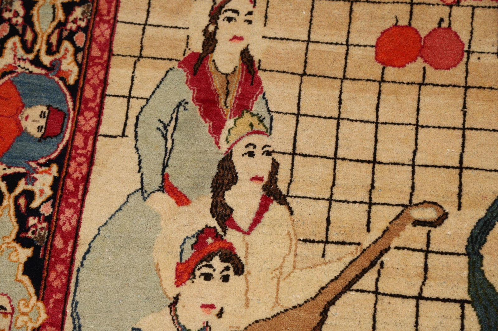 Pre-1900 Antique Wool Pictorial Kashan Persian Rug 4x7 - 12