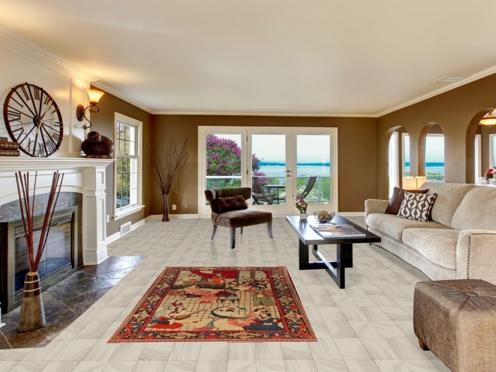 Pre-1900 Antique Wool Pictorial Kashan Persian Rug 4x7 - 2