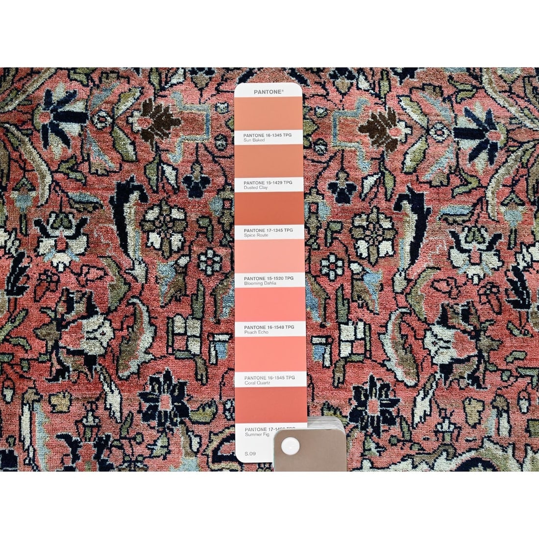 Blush Red Antique Persian Bijar Full Pile Hand Knotted Soft Wool Rug - 7