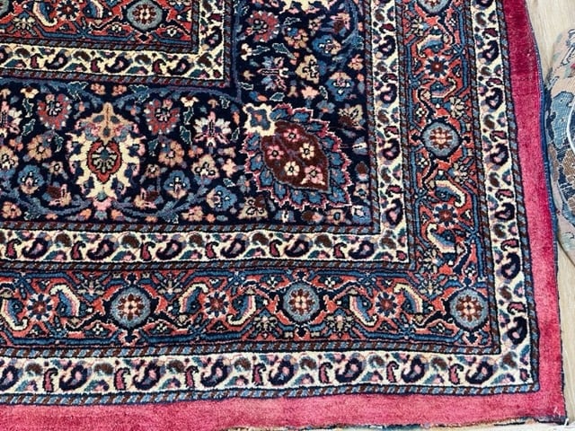 fine Antique Persian Sionged Mashad Rug-2910 - 2