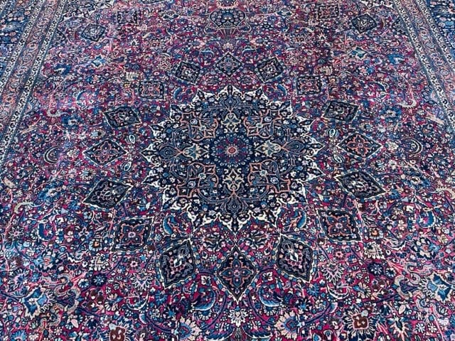 fine Antique Persian Sionged Mashad Rug-2910 - 8