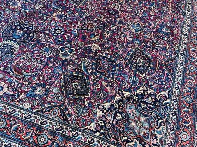 fine Antique Persian Sionged Mashad Rug-2910 - 9