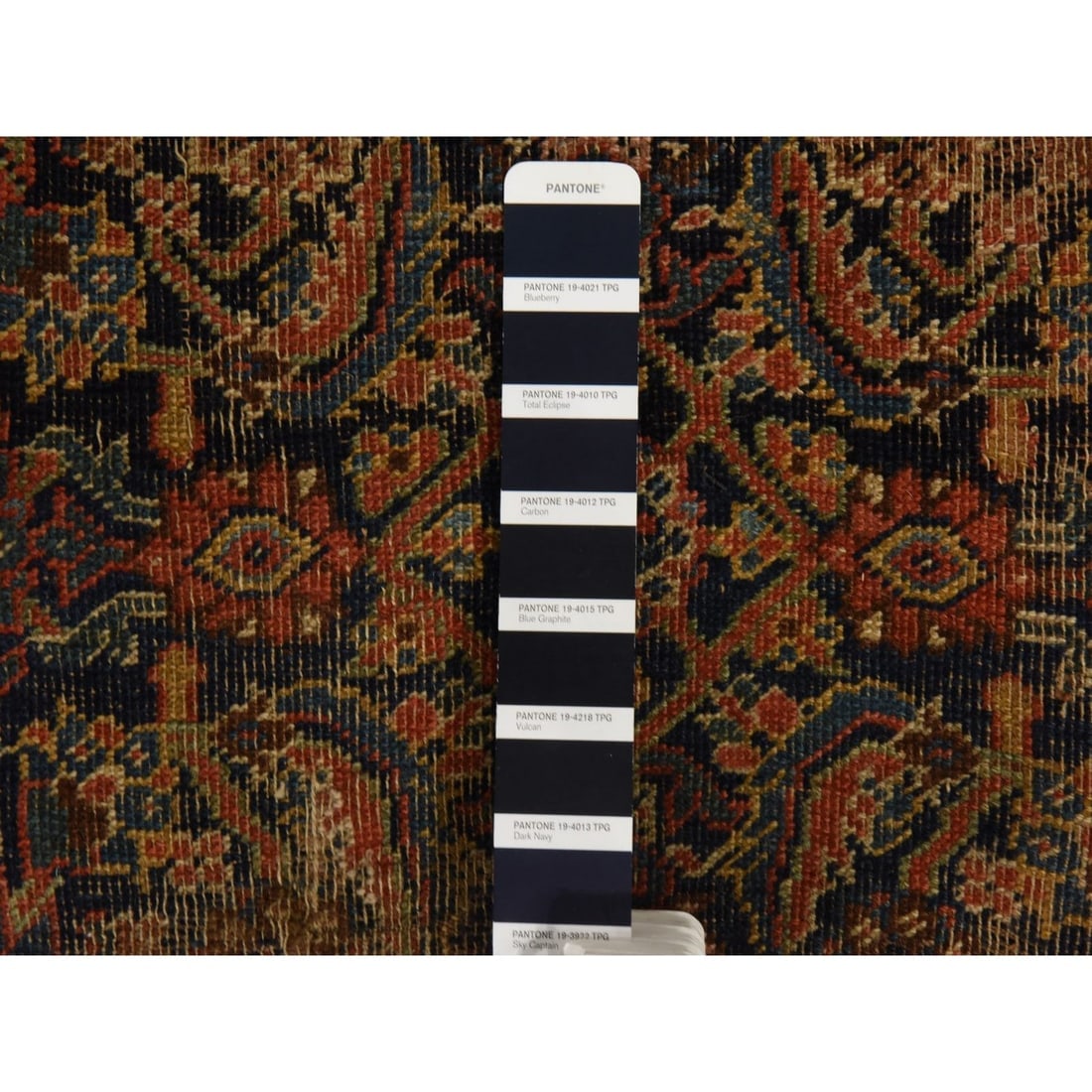 Graphite Blue Antique North West Persian Hand Knotted Pure Wool Rug - 3