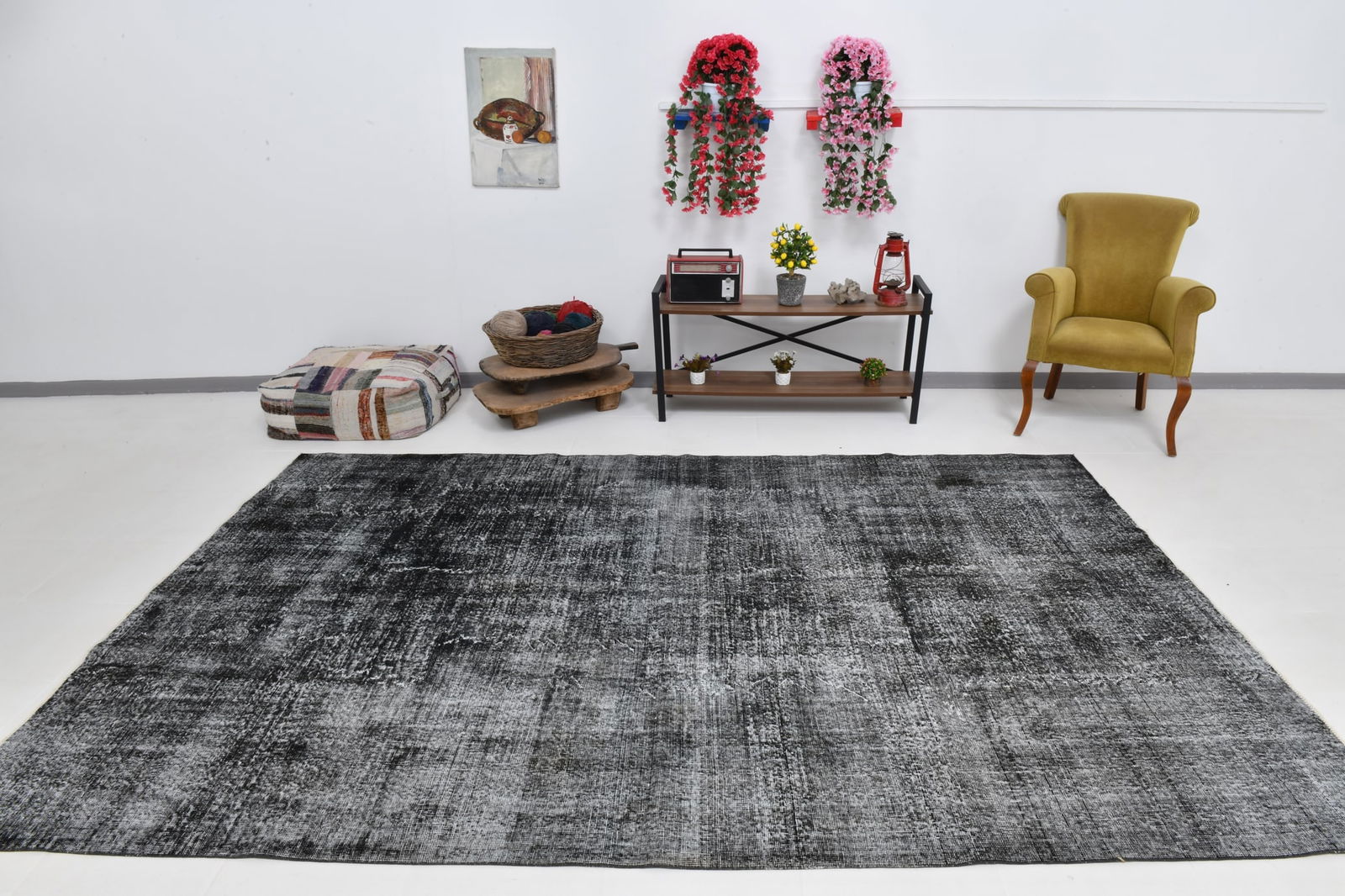 7'0'' x 10'11'' Handmade Vintage Wool Rug - 21959 - 2