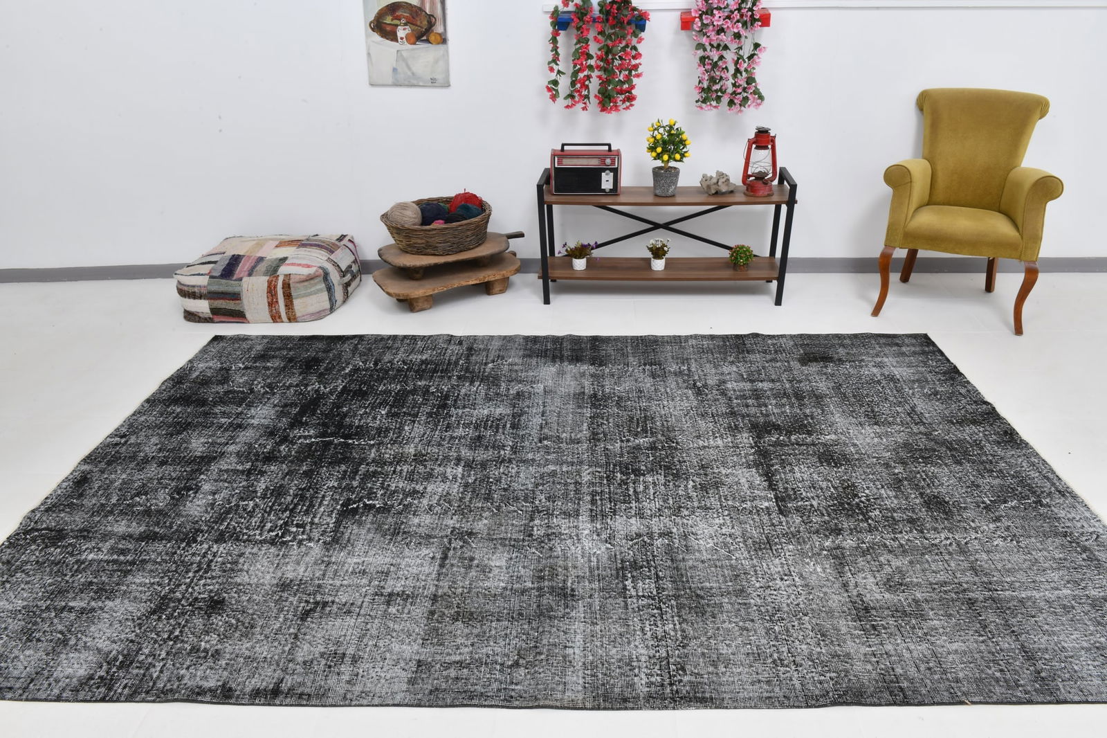 7'0'' x 10'11'' Handmade Vintage Wool Rug - 21959 - 3