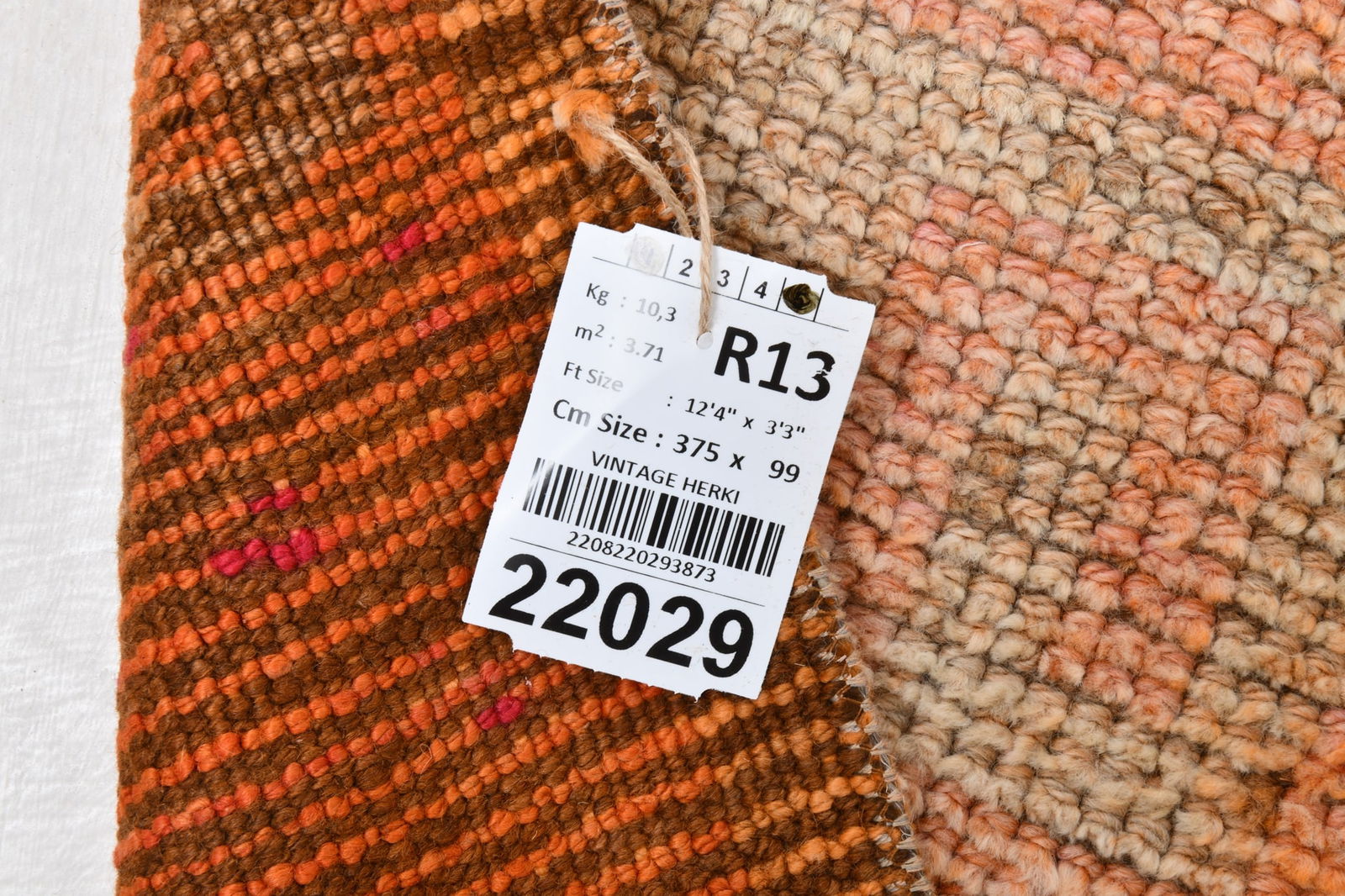 3'2'' x 12'3'' Vintage Wool Runner Rug - 22029 - 19