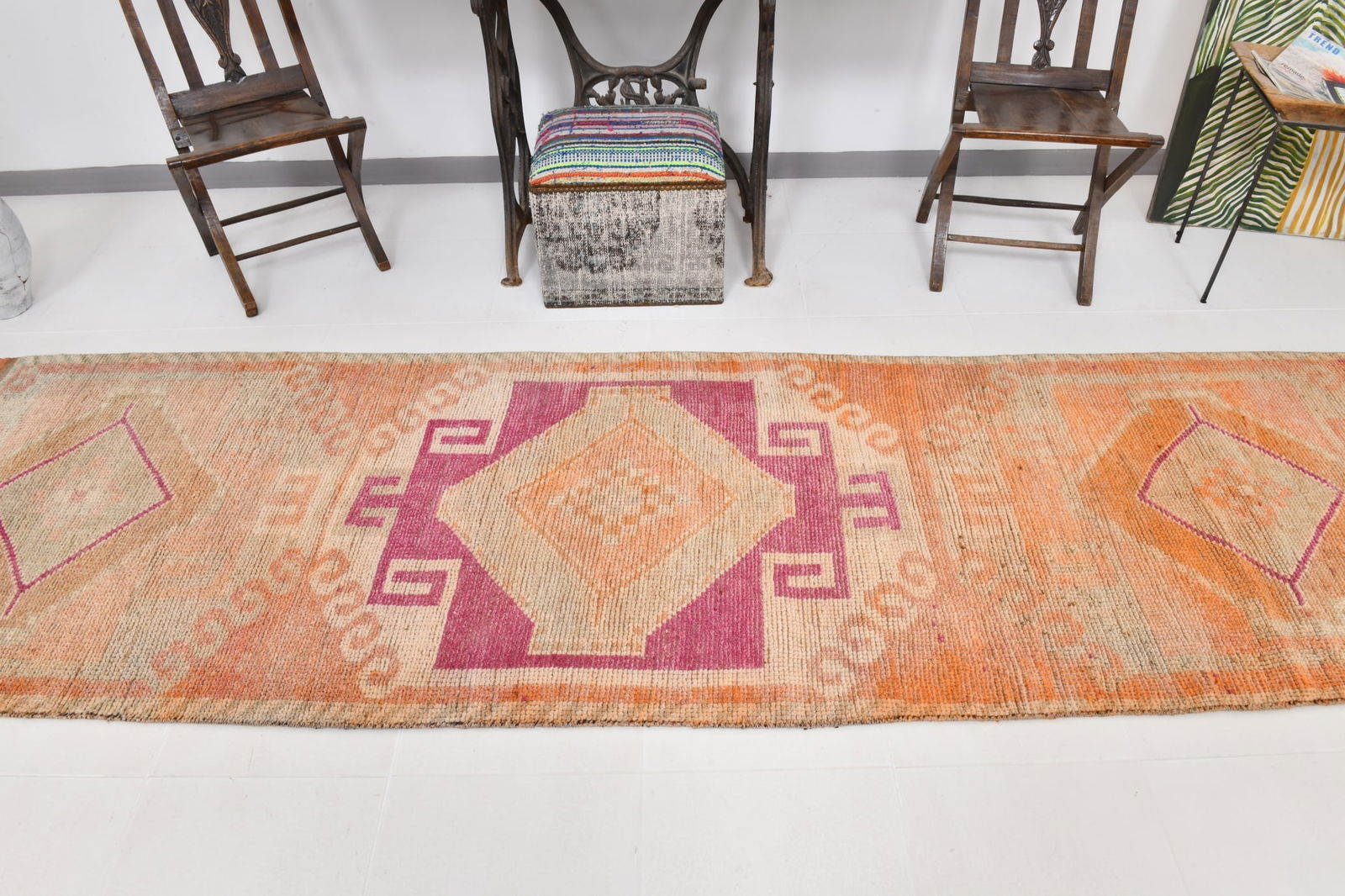 3'2'' x 12'3'' Vintage Wool Runner Rug - 22029 - 3