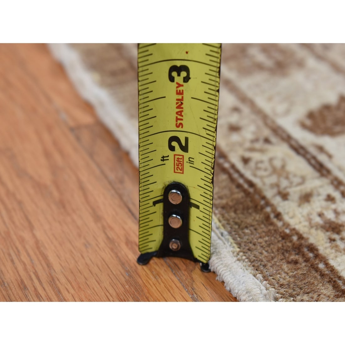 Brown, Antique Persian Tabriz Design, Pure Wool Hand Knotted Rug - 10