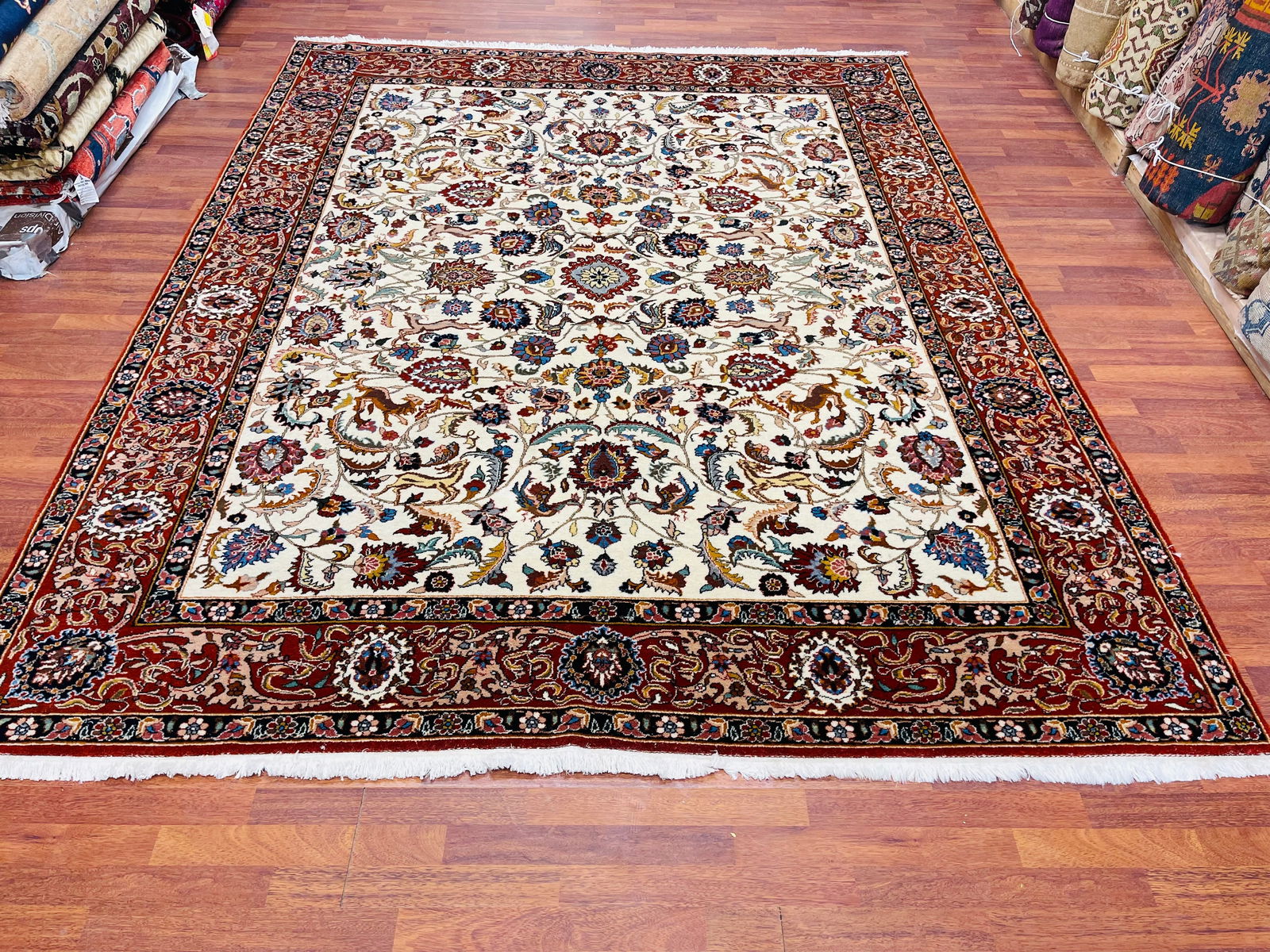 Vintage Tabriz design Hunting Rug-4877 - 3