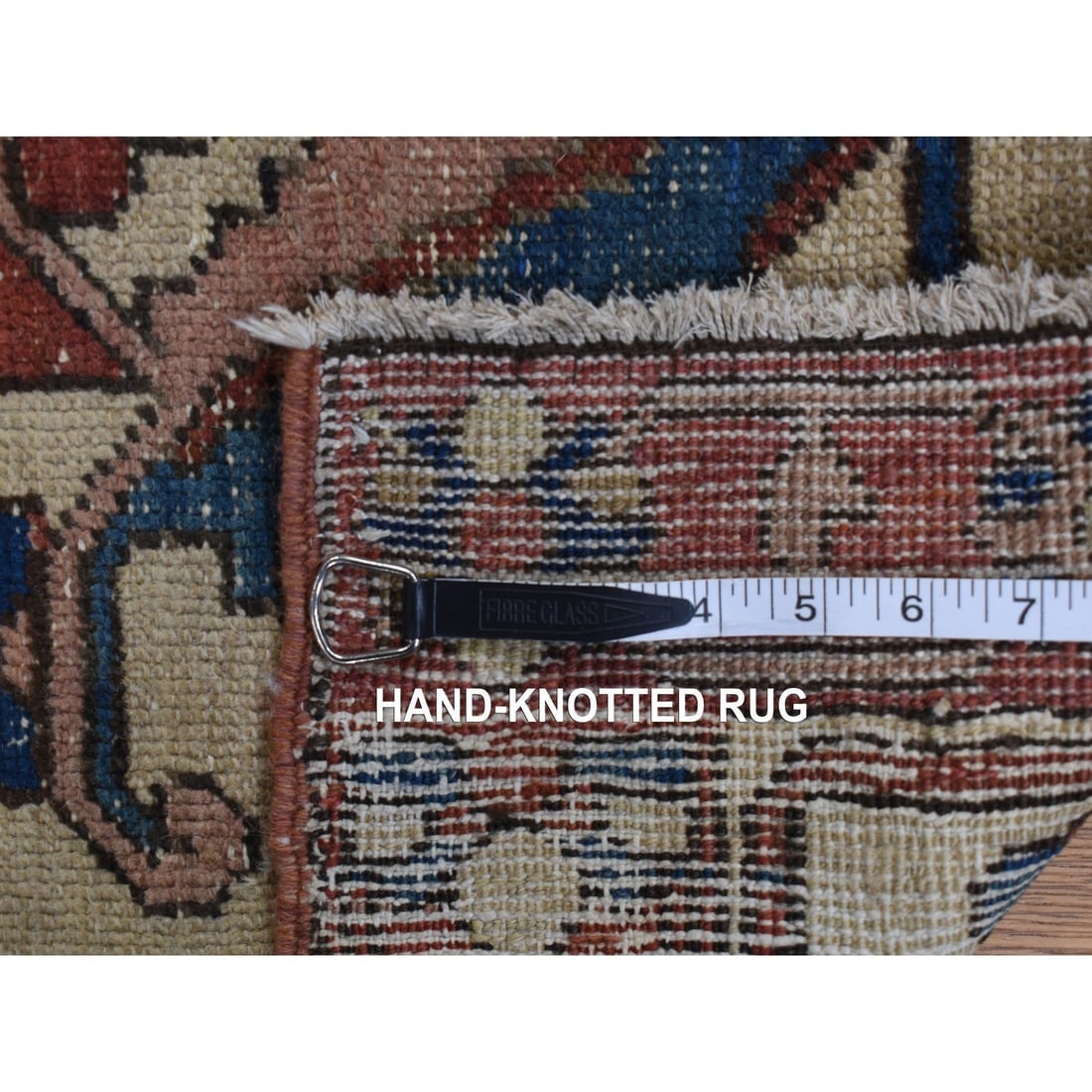 Red, Antique Persian Serapi Heriz, Wool, Hand Knotted, Oversized Rug - 11