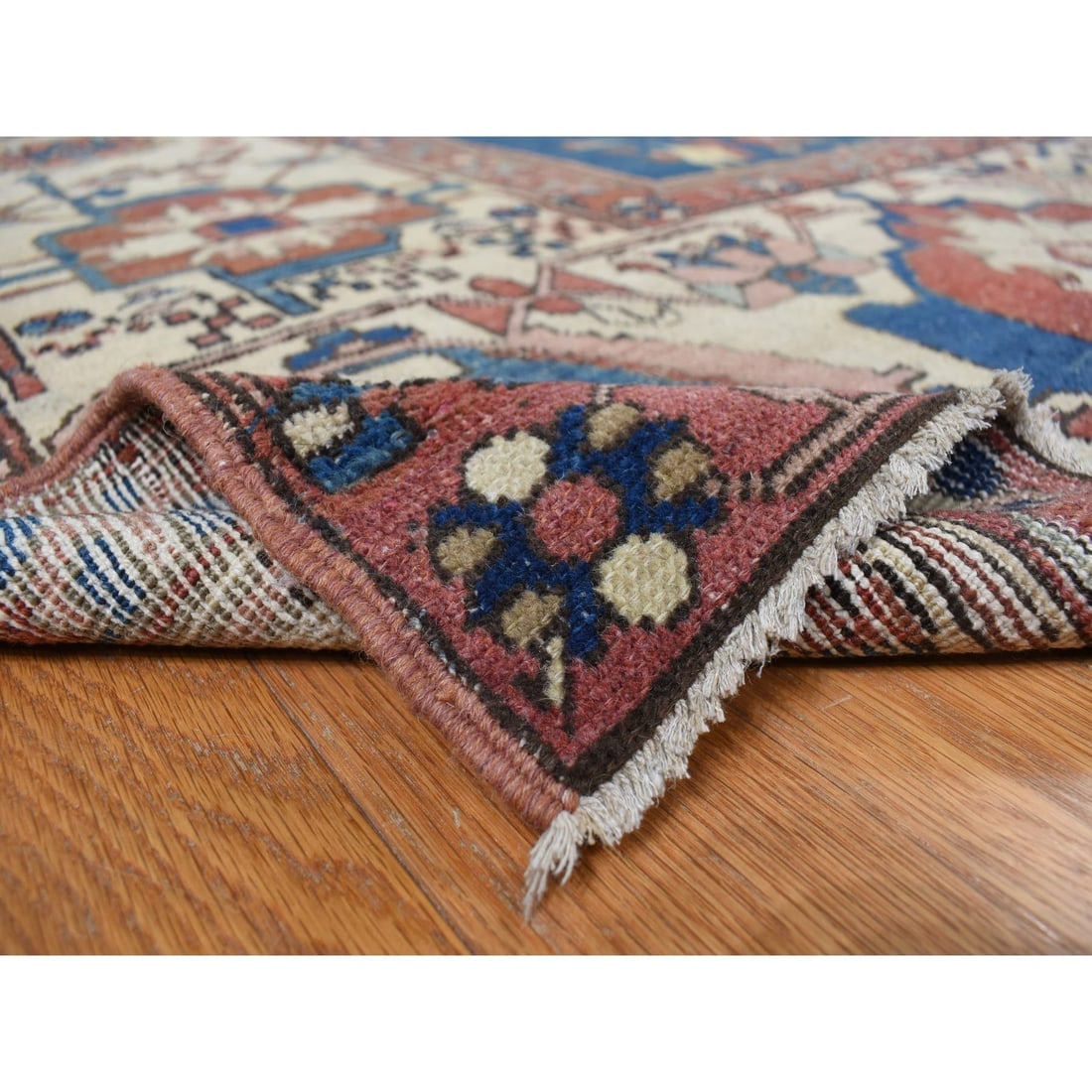 Red, Antique Persian Serapi Heriz, Wool, Hand Knotted, Oversized Rug - 5