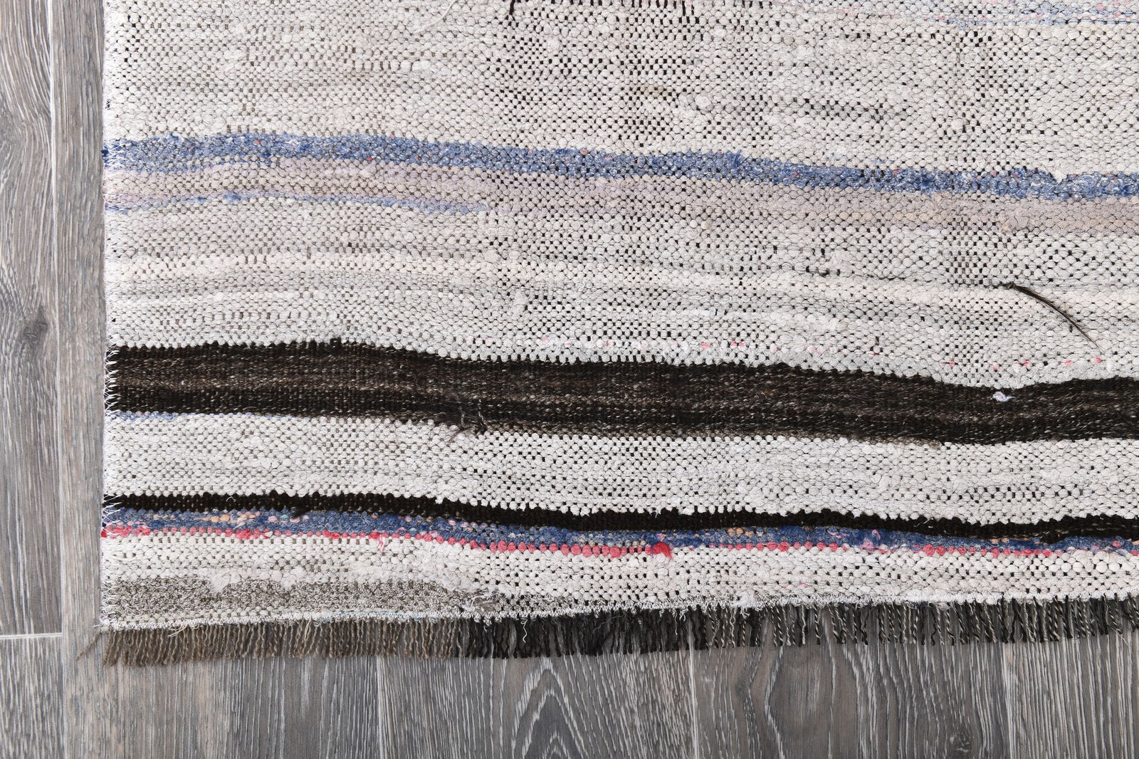 2'1'' x 8'9'' Handmade Vintage Wool Patchwork Rug - 241827 - 8