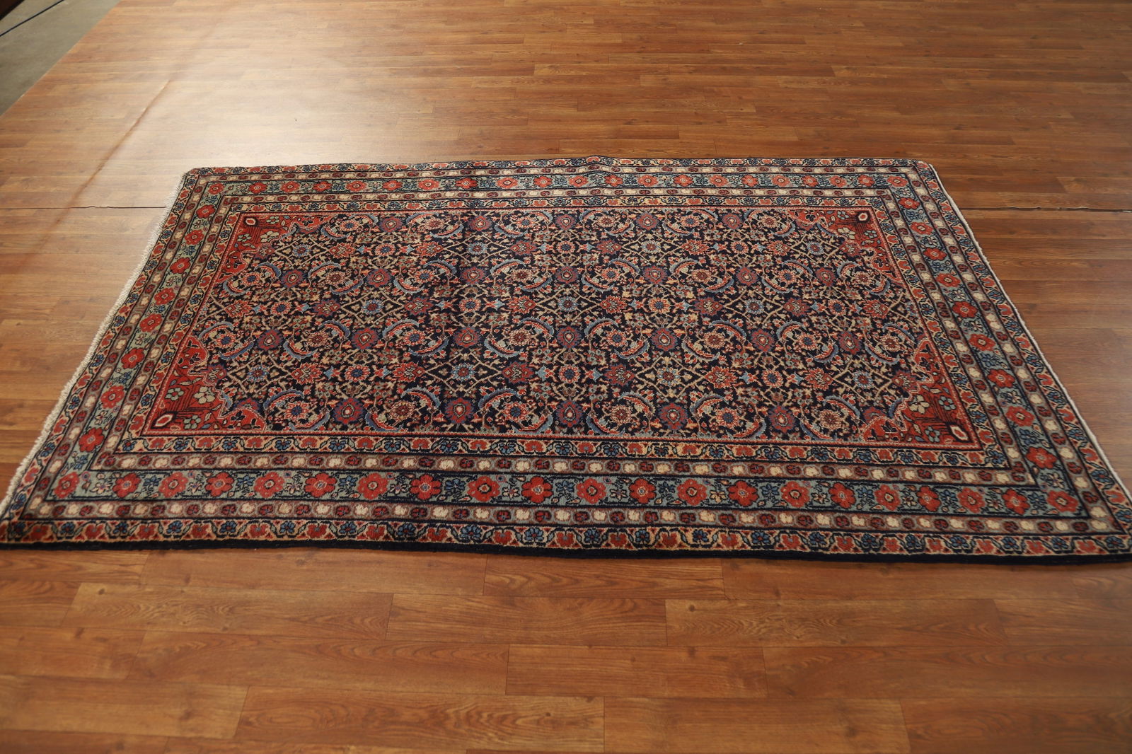 Antique Vegetable Dye Bidjar Persian Wool Rug 4x7 - 12
