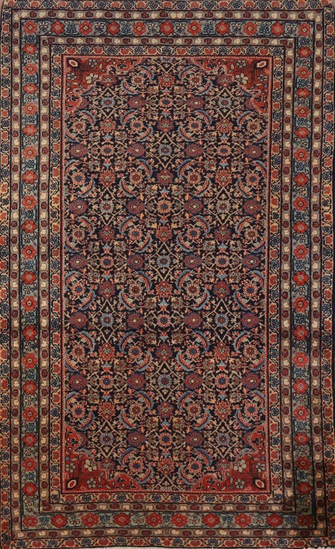 Antique Vegetable Dye Bidjar Persian Wool Rug 4x7: Title: Antique Vegetable Dye Bidjar Persian Wool Rug 4x7Description:A Beautiful Genuine Iran ( Persia ) Bidjar rug is Hand Knotted by skillful weavers in Iran ( Persia ) with 100% Wool Material. This