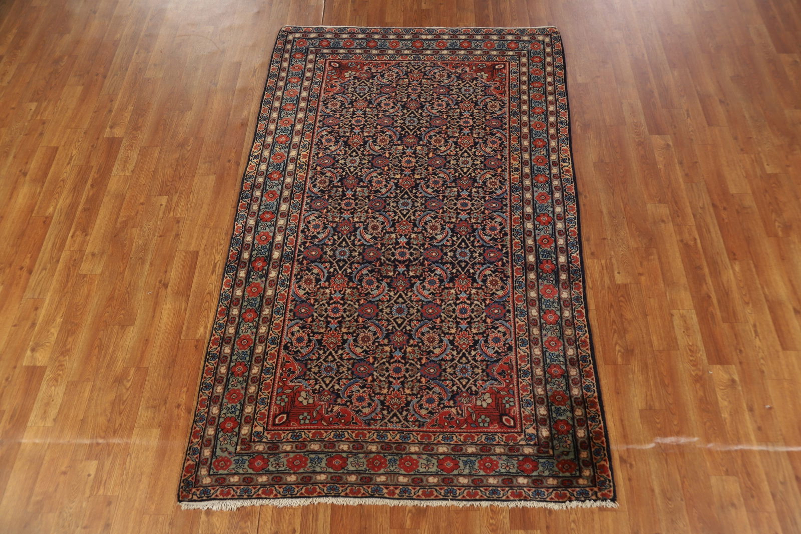 Antique Vegetable Dye Bidjar Persian Wool Rug 4x7 - 3
