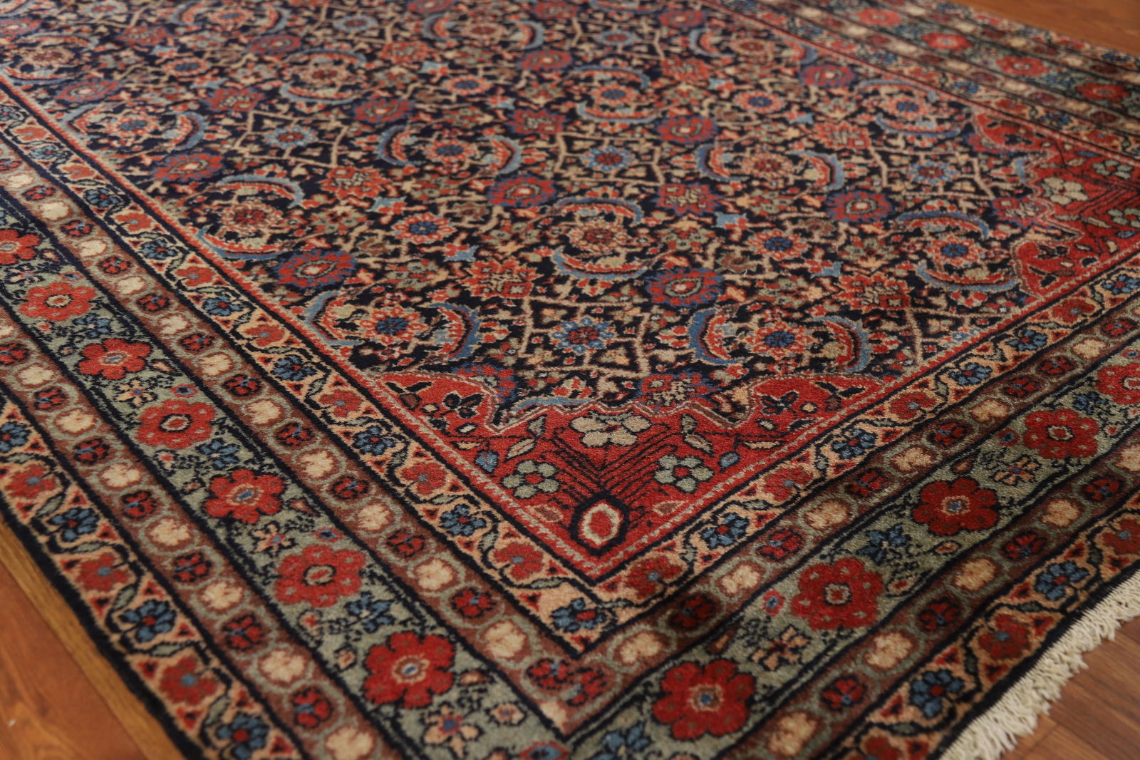 Antique Vegetable Dye Bidjar Persian Wool Rug 4x7 - 6