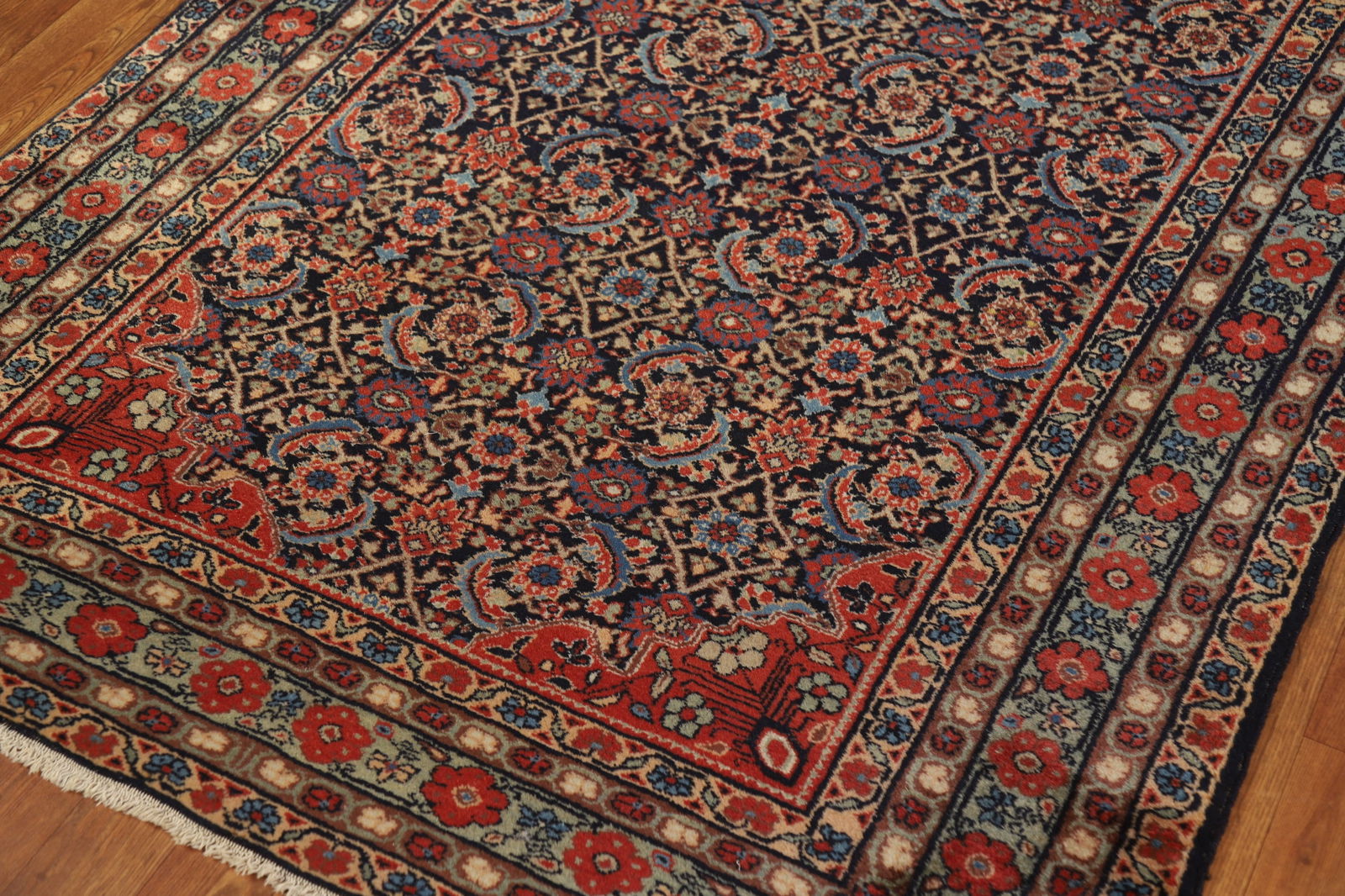 Antique Vegetable Dye Bidjar Persian Wool Rug 4x7 - 7