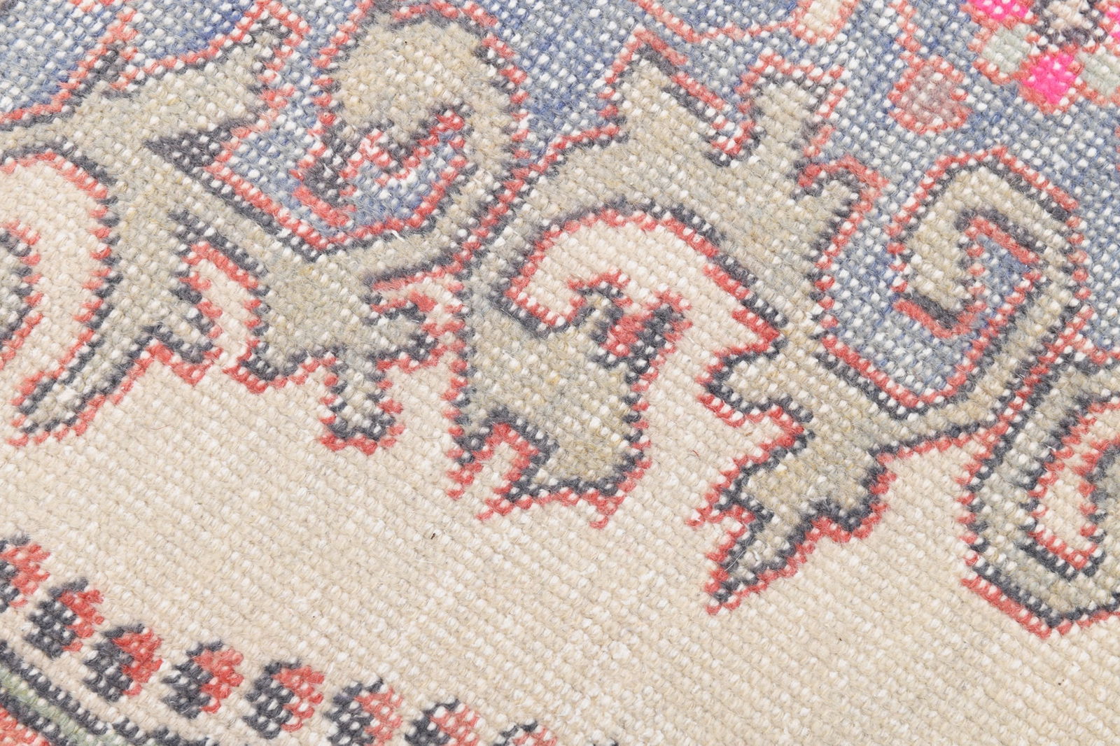 4'1'' x 6'10'' Handmade Vintage Wool Rug - 6787 - 11