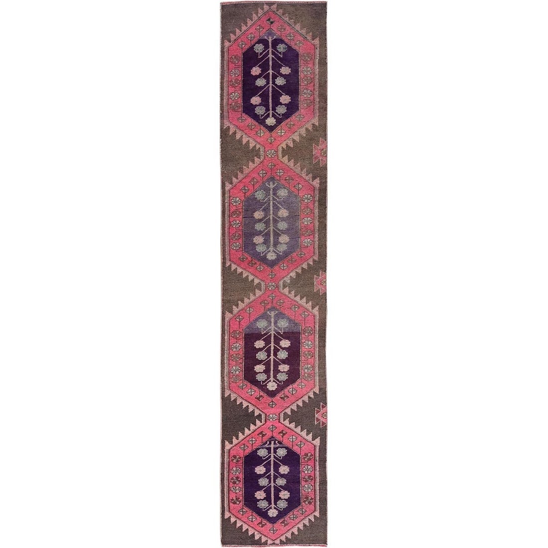 Punch Pink Vintage Northwest Persian Hand Knotted Pure Wool Runner Rug: Title: Punch Pink Vintage Northwest Persian Hand Knotted Pure Wool Runner Rug Description:This is a truly genuine one-of-a-kind. It has been Knotted for months and months in the centuries-old weaving