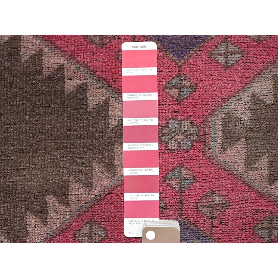 Punch Pink Vintage Northwest Persian Hand Knotted Pure Wool Runner Rug - 4