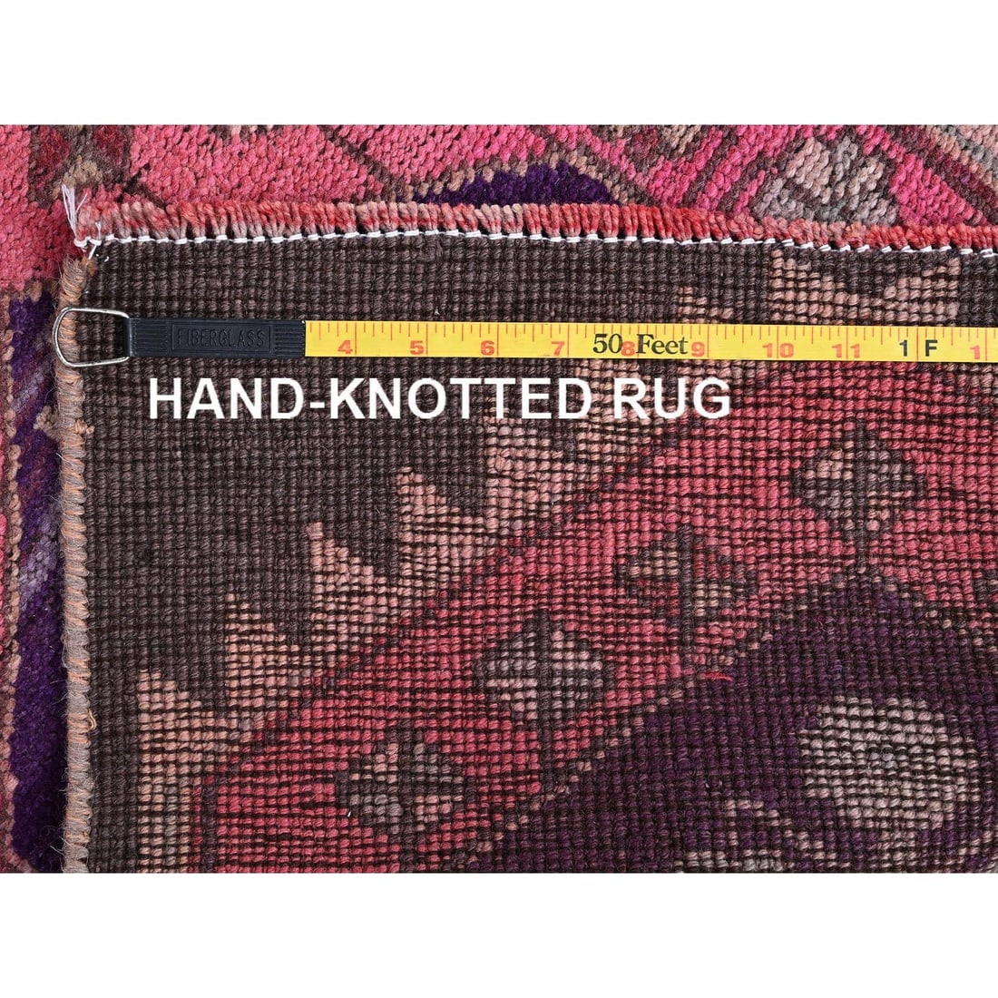 Punch Pink Vintage Northwest Persian Hand Knotted Pure Wool Runner Rug - 7